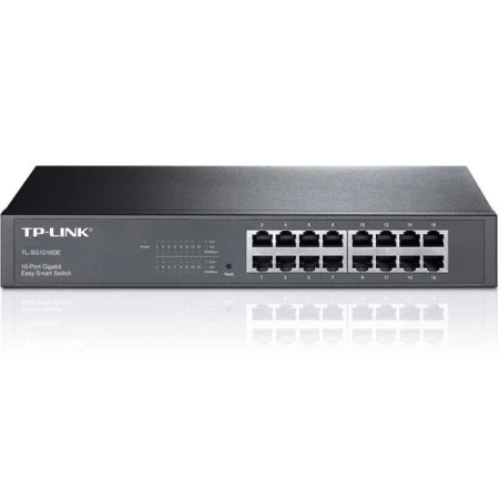 TP-LINK TL-SG1016DE, 10/100/1000 Mbps, Gigabit Ethernet, 16-port, Easy Smart, desktop/rackmount, 1U 13", metalno kućište