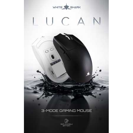 White Shark MIŠ WGM-5022 LUCAN / 12.000 DPI - Crni / Wireless